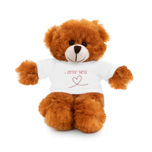 valentines gift stuffed animal with a white tee by Luzid Love